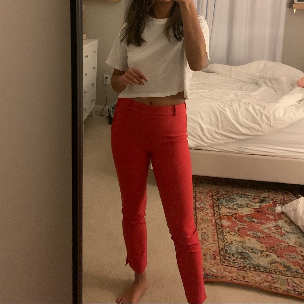 Mango red trousers